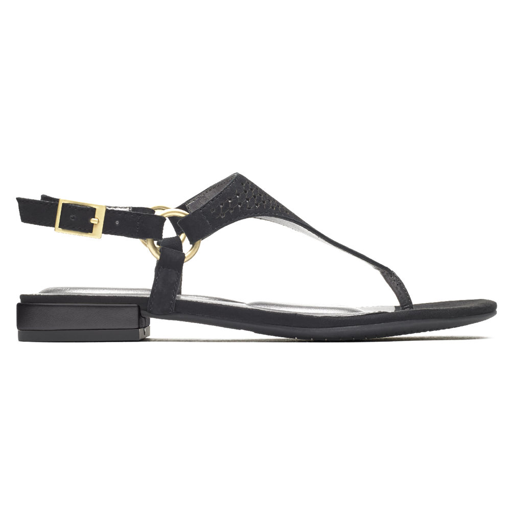 Rockport Sandaler Dame Svart - Total Motion Zosia Thong - ICPK40152